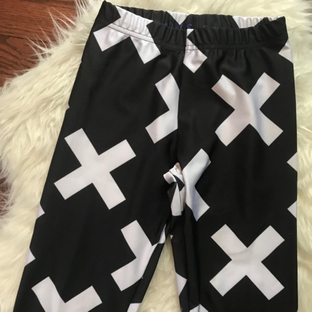 Living Dead Clothing Black Cross Nylon Leggings